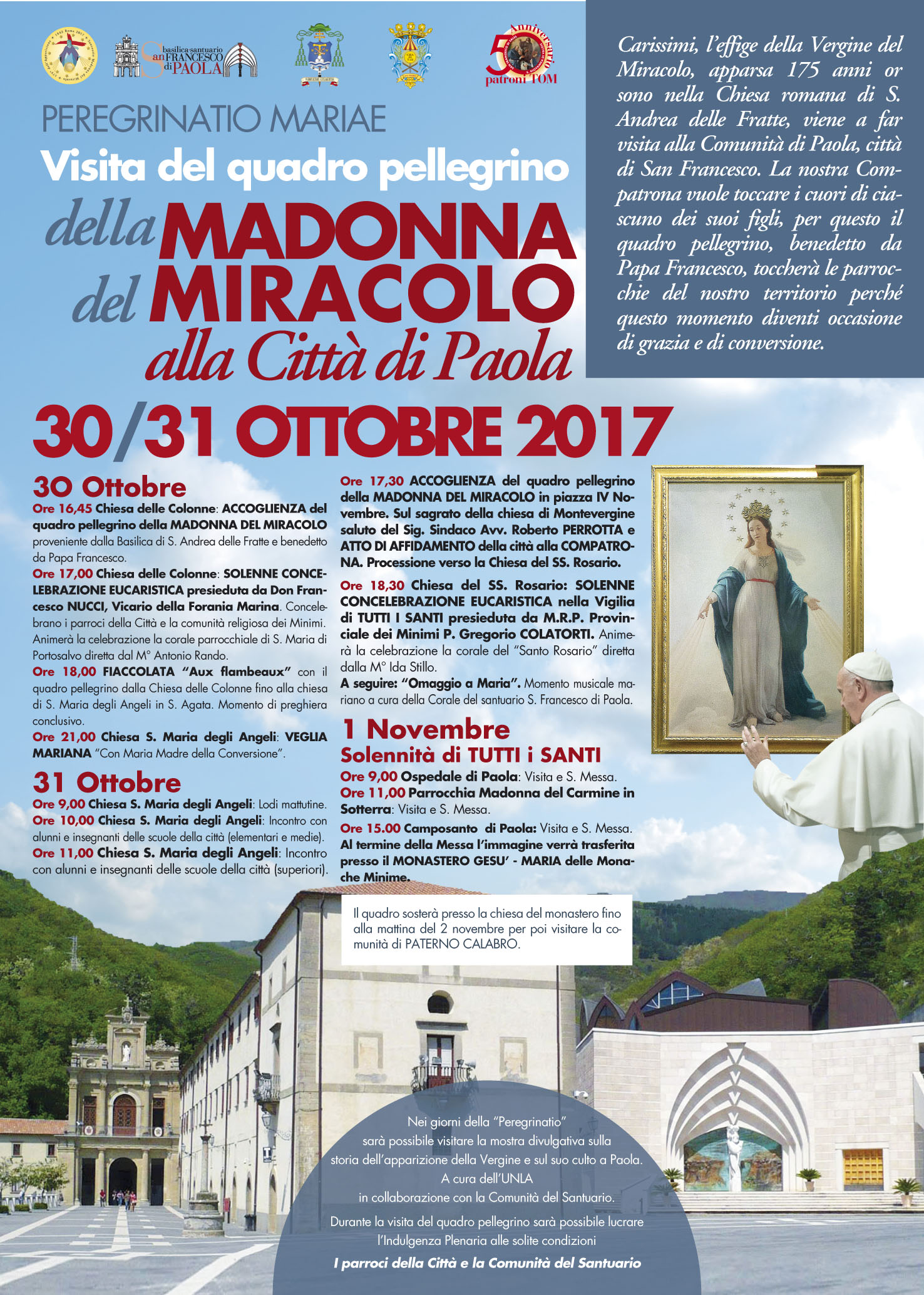 locandina peregrinatio madonna miracolo 2017